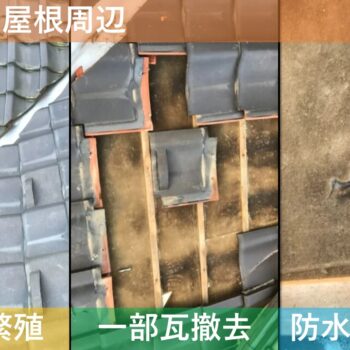 ﻿【現場レポート1】 新潟市西蒲区曽根 T様邸：雨漏り修理工事：現場調査 屋根周辺