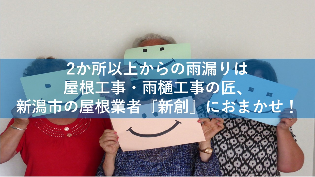 2か所以上からの雨漏りは屋根工事・雨樋工事の匠、新潟市の屋根業者『新創』におまかせ！