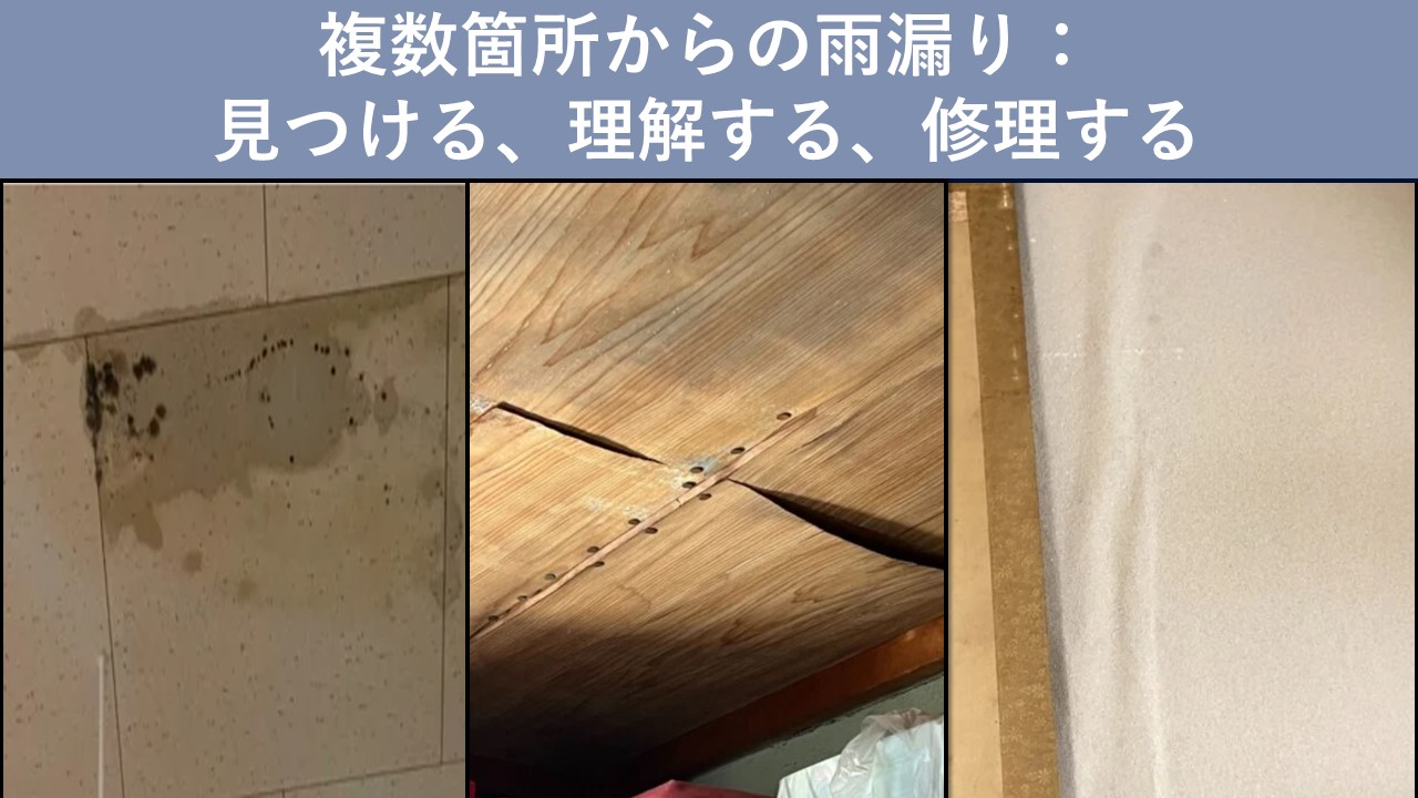 複数箇所からの雨漏り： 見つける、理解する、修理する