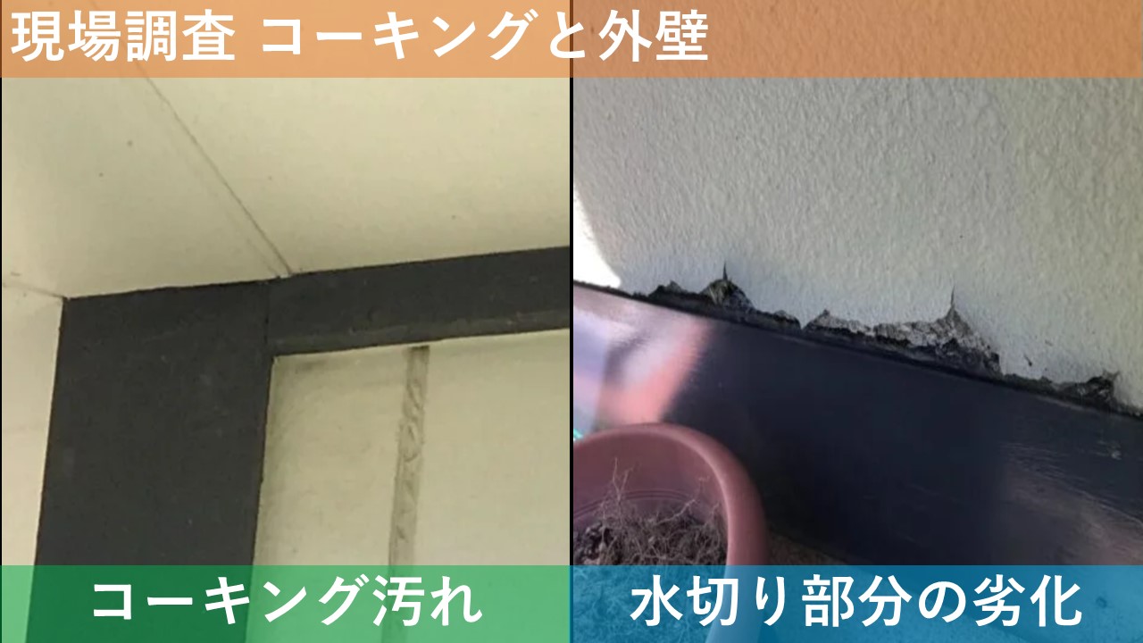 77現場調査 コーキングと外壁