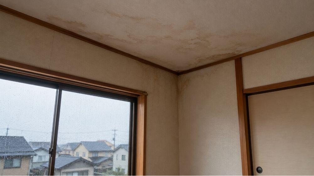 天井シミの真上が原因とは限らない